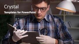  Presentation with late - Presentation design featuring archeologist-working-late-night background and a tawny brown colored foreground