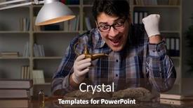  Presentation with late - Audience pleasing PPT theme consisting of archeologist-working-late-night backdrop and a tawny brown colored foreground