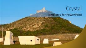  Presentation with czech republic - Cool new presentation theme with archeopark-pavlov-with-devicky-ruins backdrop and a light blue colored foreground