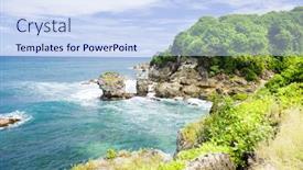  Presentation with caribbean lyrics - PPT layouts having archers bay barbados caribbean background and a sky blue colored foreground