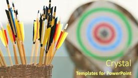  Presentation with archery - Colorful theme enhanced with archery-concept-basket-with-arrows backdrop and a tawny brown colored foreground