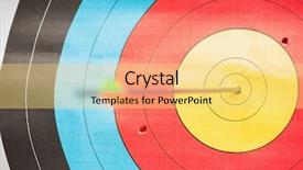  Presentation with archery - Slide deck enhanced with archery targets - arrow in bulls eye target background and a yellow colored foreground