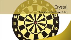  Presentation with airport boarding board - Colorful slide deck enhanced with archery targets - used darts board isolated backdrop and a gold colored foreground
