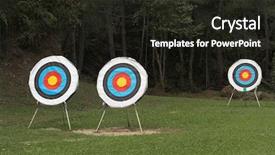  Presentation with targets - Beautiful theme featuring archery targets in the meadows backdrop and a  colored foreground