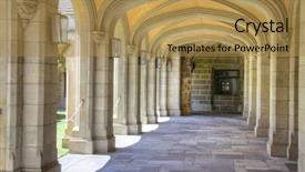  Presentation with arches - Slide deck consisting of arches in university building background and a gold colored foreground