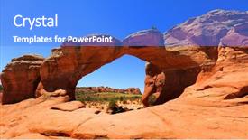  Presentation with arches national park - Slides enhanced with arches national park landscape background and a cobalt blue colored foreground
