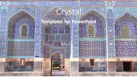  Presentation with arches - Beautiful presentation theme featuring arches-with-mosaics backdrop and a light blue colored foreground