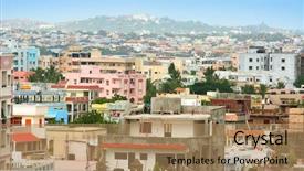  Presentation with indian history - Theme featuring archetecture history - indian city hyderabad with lots background and a coral colored foreground