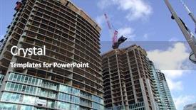  Presentation with building construction - Audience pleasing PPT theme consisting of architechture - business building under construction backdrop and a  colored foreground