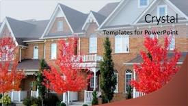  Presentation with modern trees - Beautiful PPT layouts featuring architechture - row of new modern townhomes backdrop and a light blue colored foreground