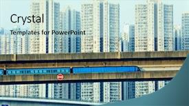  Presentation with gps tracking system - Cool new presentation design with architechture - sky train and track system backdrop and a sky blue colored foreground