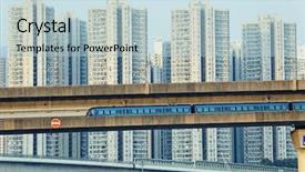  Presentation with neighborhood - Colorful presentation theme enhanced with architechture - sky train and track system backdrop and a  colored foreground