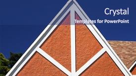  Presentation with home design - PPT theme enhanced with architechture - white wood triangle design background and a ocean colored foreground