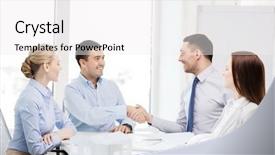  Presentation with hand shake law office - Cool new presentation design with business architecture and office concept backdrop and a white colored foreground