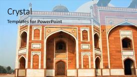  Presentation with persian - PPT layouts with persian architect - detail inside of humayun's tomb background and a light blue colored foreground