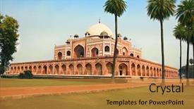  Presentation with garden - Slides consisting of persian architect - garden view of humayun's tomb background and a gold colored foreground