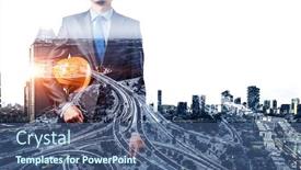  Presentation with architect - Amazing slide deck having architect-man-and-his-project backdrop and a ocean colored foreground