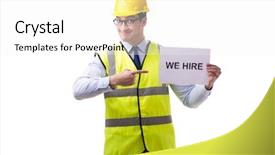  Presentation with recruitment - Slides having architect recruitment - construction supervisor in recrtuiment concept background and a white colored foreground