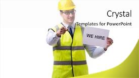  Presentation with recruitment - PPT layouts featuring architect recruitment - construction supervisor in recrtuiment concept background and a white colored foreground