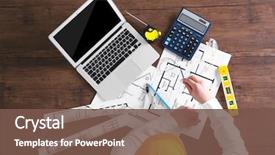  Presentation with sketching - PPT layouts with architect sketching construction project background and a tawny brown colored foreground