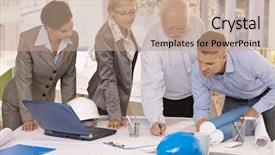  Presentation with team working together - Beautiful PPT theme featuring architect team working together backdrop and a coral colored foreground