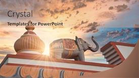  Presentation with hindu - Slide deck featuring architectonic-details-columns background and a coral colored foreground