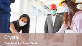  Presentation with architects - Audience pleasing presentation theme consisting of architects-and-business-people backdrop and a coral colored foreground