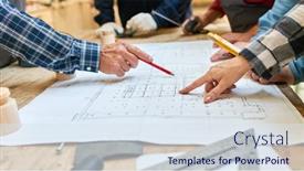  Presentation with drawing architecture - Audience pleasing slide deck consisting of architects-and-craftsmen-discuss backdrop and a sky blue colored foreground