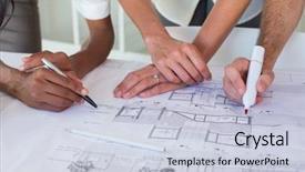  Presentation with architects - Audience pleasing slide deck consisting of architects drawing on the blueprints in the office backdrop and a lemonade colored foreground