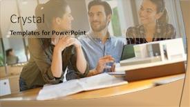  Presentation with architects - Amazing slide deck having architects looking over project for modern house design backdrop and a coral colored foreground