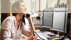  Presentation with architect - PPT theme having architects modern - female architect working at desk background and a soft green colored foreground