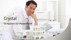  Presentation with friendly - Presentation theme consisting of architects modern - friendly architect sat at his background and a lemonade colored foreground