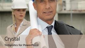  Presentation with architects - PPT layouts enhanced with architects on site background and a mint green colored foreground