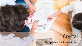  Presentation with templets for civil engineering - Theme with architects or civil engineers bent background and a coral colored foreground