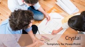  Presentation with construction design - PPT layouts featuring architects or civil engineers bent background and a coral colored foreground