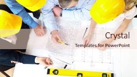  Presentation with architects - PPT theme consisting of architects planning a house project background and a lemonade colored foreground