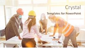  Presentation with corona virus - Beautiful slide set featuring architects-teamwork-in-the-office backdrop and a cream colored foreground