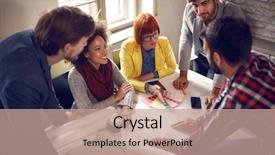  Presentation with working together - PPT layouts featuring architects working together on project background and a coral colored foreground