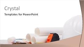  Presentation with construction design - PPT layouts featuring architectural-blueprints-construction-hard-hat background and a white colored foreground