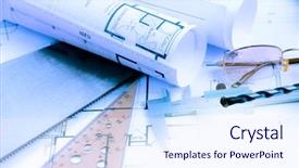  Presentation with architectural - Amazing presentation theme having architectural blueprints rolls and engineering backdrop and a sky blue colored foreground