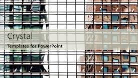  Presentation with architectural - Presentation consisting of architectural-buildings-reflected-and-distorted background and a light gray colored foreground