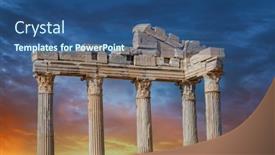  Presentation with ancient greece - Cool new slide deck with architectural-columns-from-the-times backdrop and a ocean colored foreground