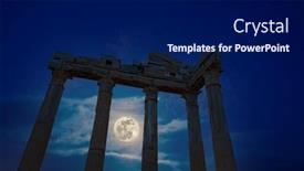  Presentation with ancient greece - Cool new PPT theme with architectural-columns-from-the-times backdrop and a navy blue colored foreground