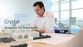  Presentation with company profile - Slides enhanced with architectural company profile - architect background and a sky blue colored foreground