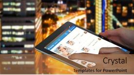  Presentation with close up of digital multimeter - Amazing PPT layouts having architectural company profile - close-up of businesswoman holding digital backdrop and a coral colored foreground