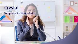  Presentation with female office graphics - Presentation design enhanced with architectural compare - young female designer working background and a  colored foreground