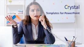  Presentation with female office graphics - Audience pleasing PPT layouts consisting of architectural compare - young female designer working backdrop and a  colored foreground