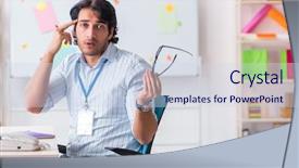  Presentation with working - Beautiful theme featuring architectural compare - young handsome male designer working backdrop and a sky blue colored foreground