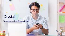  Presentation with young students working in groups - Amazing slide deck having architectural compare - young handsome male designer working backdrop and a  colored foreground