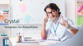  Presentation with young students working in groups - Beautiful PPT theme featuring architectural compare - young handsome male designer working backdrop and a sky blue colored foreground